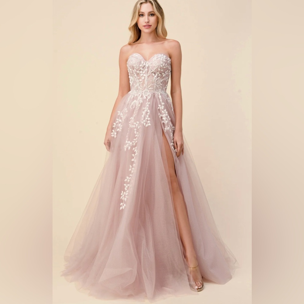 Andrea and Leo Cistella Tulle Ball Gown in Mauve (Size: 2)